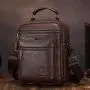 XL288 First Layer Cowhide Genuine Leather Men's Shoulder Bag Multi-layer Large Capacity Handbag Wear-resistant Durable Bag
