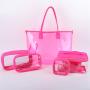 Keymay New Design Stock 10 Colors High Quality Summer Popular Transparent PVC Waterproof Handbag Tote Beach Bag Clear Tote Bags