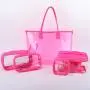 Keymay New Design Stock 10 Colors High Quality Summer Popular Transparent PVC Waterproof Handbag Tote Beach Bag Clear Tote Bags