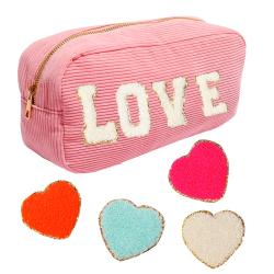 2022 Hot Sale High Quality Women Personalized Embroidered Glitter Makeup And Cosmetic Bags & Cases Corduroy Cosmetic Bag