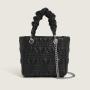 Gentle Niche Design Women'S Bag Fashion Pleated Commuting Solid Color Handbag With Chain Texture Single Shoulder Crossbody Bag