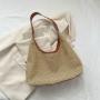 Retro Woven Tote Bag, Straw Woven Bag, Large Capacity Underarm Bag, Shoulder Bag, Beach Bag for Women