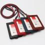 HR748 Business Work PU Leather Credit Card Holders Employee Working Bus Card Case Neck Strap Bus Access Student Card Holder