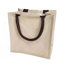 Jute Burlap Tote Bags manufacturers Soft Cotton Handles Laminated Interior Reusable Grocery Shopping Bags