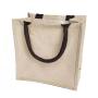 Jute Burlap Tote Bags manufacturers Soft Cotton Handles Laminated Interior Reusable Grocery Shopping Bags