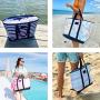 Stripe Insulated Cooler Beach Bag Custom Logo Insulated Soft Bag Large Cooler Tote Bag With Beach Or Travel