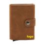 Custom Logo Zipper Coin Pocket Aluminum Minimalist Wallets for Men Pop Up Card Holder