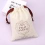 Custom Logo Printing Luxury Cotton Linen Jewelry Gift Soap Packaging Pouch Natural Recycled Dust Cotton Drawstring Bag