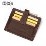 CUIKCA Women Men Wallet 1120 Genuine Leather Carteira Cowhide HASP Slim Wallet Purse Business ID Credit Card Cases Card Holders