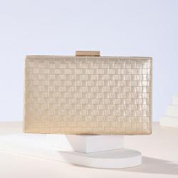 New Arrival Clutch Handbag Shoulder Crossbody Bags Wedding Party Fashion Woven Texture PU Square Evening Bags For Woman