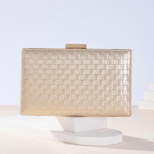New Arrival Clutch Handbag Shoulder Crossbody Bags Wedding Party Fashion Woven Texture PU Square Evening Bags For Woman
