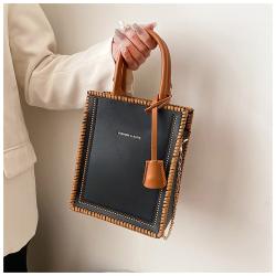 Fashion Female Women DIY Manual Small Square Handbags China Wholesale PU Womens Bags 2021 Hand-stitched Bags for Ladies