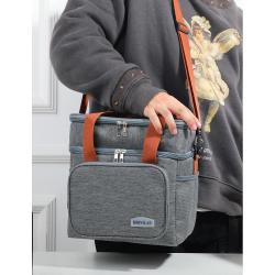 ZR148 Double-layer Lunch Bag High-capacity Refrigerated Outdoor Camping with Lunch Picnic Cross-body Insulation Bag