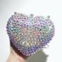 2024  New Year Gift Elegant Rhinestone Crystal Bling Heart Shaped Women Evening Bag Clutch Ladies Party Wedding Banquet Handbag
