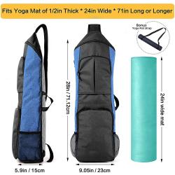 Yoga Mat Holder Carrier Yoga Backpack With  Water Bottle Holders Full Zip Yoga Mat Carrying Bag for Women Men Gym Sport Travel