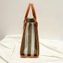 2024 Custom Stripe Canvas PU Tote Bags For Women Ladies Hand Bag Set With Pouch