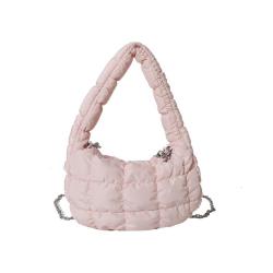 Embroidery Handbag Women'S New Candy Color Chain Shoulder Bag Pleated Cloud Crossbody Bag