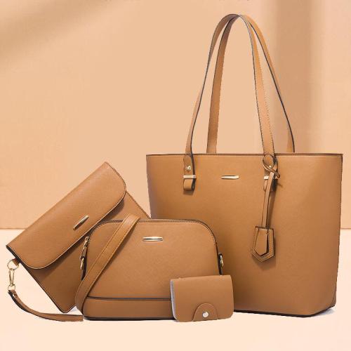 Retro New Large Capacity Fashion Diagonal Cross Four Piece Set Mother Bag