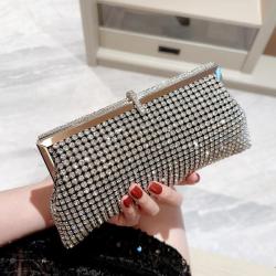 Guangzhou Customized Fashionable Evening Hand  bag Dinner Diamond Sparkling Dress Ladies Clutch Bag Clutch sac tendance 2024