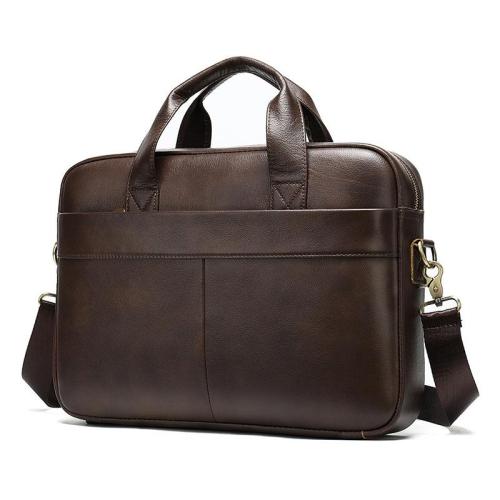 ZWY307 Wholesale Men Vintage Business Genuine Leather Briefcase Daily Work Travel Portable Laptop Bag Customizable LOGO Handbag