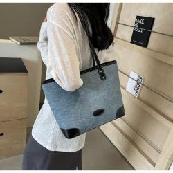 2024 new denim shoulder bag ladies commuting popular handbags large capacity tote bag for woman