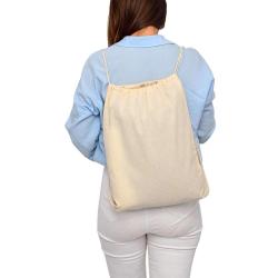 Gelory Custom Blank Cotton Drawstring Backpack Gym Sack Canvas Cinch Sport Backpack Gym