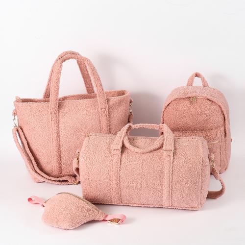 2022 Trending Products Stock Winter Portable Large Capacity Handbag Folding Travel Bag Organizer Teddy Sherpa Duffle Bag