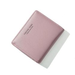 OEW140 Bifold Short Coin Purse Minimalist Pu Leather Wallet Women Ladies Short Wallets Portable Women Credit Card Holder