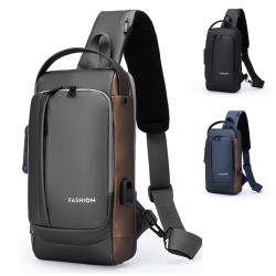New Fashion Motorcycle Crossbody Chest Bags Custom USB Anti-Theft Waterproof Sling Bag Travel Shoulder Bag Men