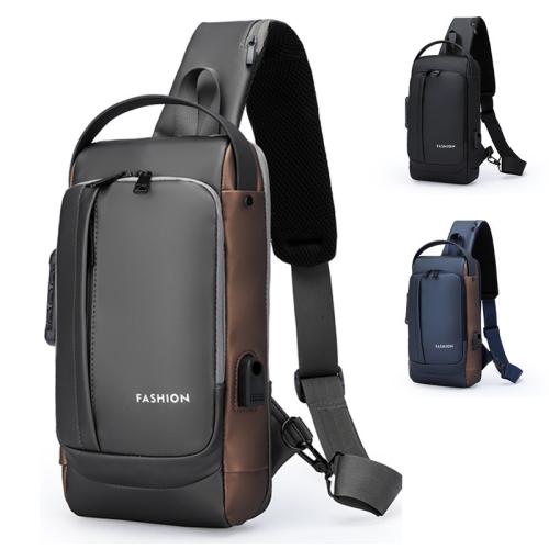 New Fashion Motorcycle Crossbody Chest Bags Custom USB Anti-Theft Waterproof Sling Bag Travel Shoulder Bag Men