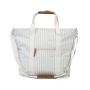 B&PCo staple canvas Farmers Market NAVY STRIPE COOLER TOTE BAG with Custom Printed Waterproof Vinyl linings LeatherHandles
