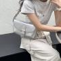 New Fashion Vintage Pu Leather Ladies Handbag Denim Blue Tote Bag Blue Lock Trim Shoulder Bag For Women