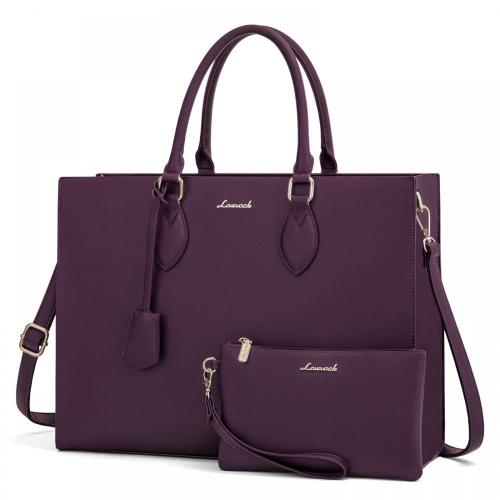 LOVEVOOK Multi Layer 7 Pockets Laptop tote Bags Business Crossbody Shoulder Messenger Bags Women Office PU Leather Laptop Bag