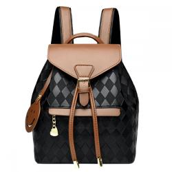 ZF243 Shoulder Bag Female New Casual Lightweight Plaid Bag Daily Work Out Travel Backpack PU Simple Leisure Bags For Woman