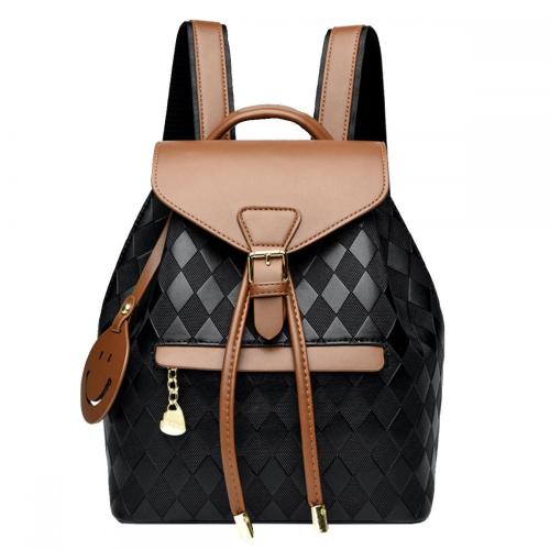 ZF243 Shoulder Bag Female New Casual Lightweight Plaid Bag Daily Work Out Travel Backpack PU Simple Leisure Bags For Woman