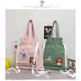Custom Logo Wholesale Organic Cotton Canvas Bag Cute Cartoon Bundle Backpack Portable Student Shopping Bag