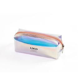 Gelory Multifunction Makeup Pouch Laser Cosmetic Bag TPU Colorful Illusion Student Transparent Makeup Storage Bag