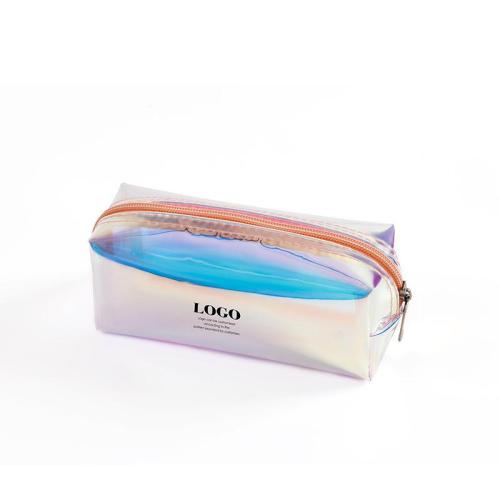 Gelory Multifunction Makeup Pouch Laser Cosmetic Bag TPU Colorful Illusion Student Transparent Makeup Storage Bag