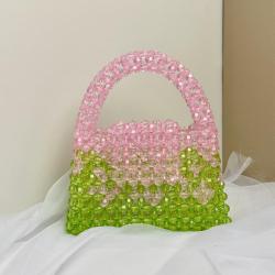 transparent Acrylic Gradient Beaded Bags Wholesale Custom Color Ladies Design Party Summer Beach Purses and Handbags  2024