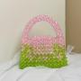 transparent Acrylic Gradient Beaded Bags Wholesale Custom Color Ladies Design Party Summer Beach Purses and Handbags  2024