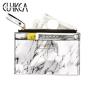 CUIKCA White Marble Leather Wallet Women Travel ID Card Holder Coin Purse Available Credit Card Holder