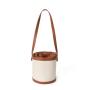 2024 Custom Canvas Barrel Shoulder Bag For Women Vegan Leather Drawstring Purse
