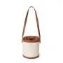 2024 Custom Canvas Barrel Shoulder Bag For Women Vegan Leather Drawstring Purse