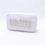 Keymay RTS NO MOQ Bride With Words Embroidered Makeup  Clear Toiletry Bag Cosmetic Bag Zipper Cosmetic Bags & Cases