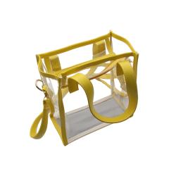 Custom pvc jelly tote bag candy handbag women fashion trends transparent PVC leather crossbody cosmetic handbags
