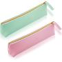 Gelory Lovely Stationery Bag PU Leather Pen Pencil Case Cute Slim Zipper Cosmetic Bag Small Pencil Pouch Portable