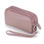 Fashionable womens purses handbag leather clutch bag zipper minimalist coin purse three layer zipper leather wallets for women