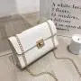 Pressure checkered small square bag 2024 pu leather women's shoulder bags wholesale chain messenger crossbody bag for women