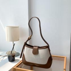 2024 New Product Stylish Sturdy Underarm Shoulder Bag Women Creative PU Stitching Canvas Handbags Luxury Ladies Korean Hand Bags