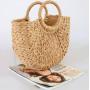 Handmade Wicker Woven Purse Handbag Women Circle Bag